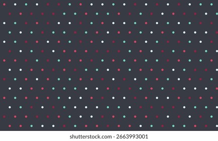 Elegant, repeating pattern of colorful dots on a dark background.  Perfect for website banners, textile prints, or modern design projects.