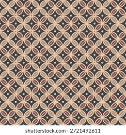 Elegante forma de círculo de pétalos de repetición de fondo floral retro sin patrón