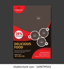 Elegant Restaurant Discount Offer And Product Promotion Flyer Template In Red And Black Color