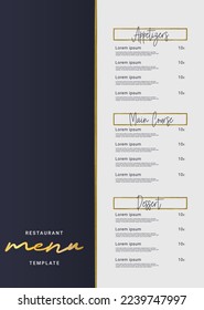 elegant restaurant menu illustration vector