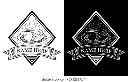 Elegant restaurant Vintage Retro Badge Label Emblem Logo design inspiration