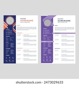 
Plantilla de CV currículum elegante, diseño elegante creativo