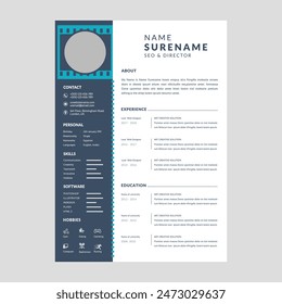 
Elegant resume cv template, creative stylish design