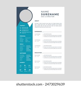 
Elegant resume cv template, creative stylish design