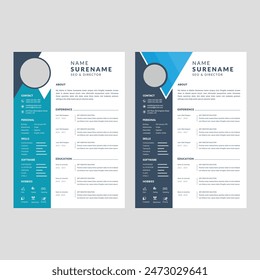 
Elegant resume cv template, creative stylish design