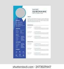 
Elegant resume cv template, creative stylish design