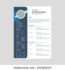 Elegant resume cv template layout background