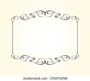 Elegant retro frame in horizontal format.