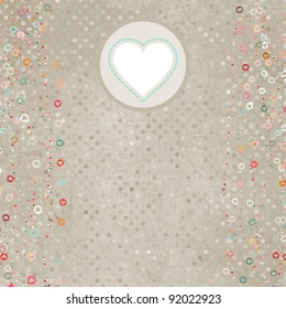 Elegant retro light card with hearts. And also includes EPS 8 vector