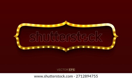 Elegant retro marquee light frame with glowing bulbs, perfect for text or announcements. Vector illustration