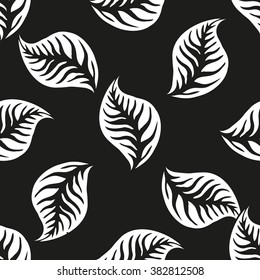 Elegant retro style leaves seamless pattern. Vector design for packaging, textile print, wrapping paper.