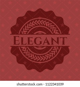 Elegant retro style red emblem