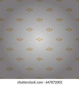 Elegant retro vector seamless pattern. Golden pattern on a gray background. Vintage sketch.