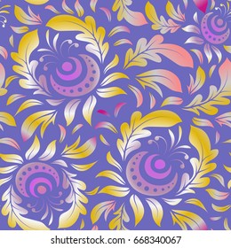 Elegant retro vector seamless pattern. Violet and pink pattern. Vintage sketch.