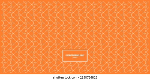 elegant rhombus shape line pattern with orange background