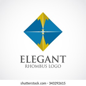 Elegant rhombus of square abstract vector and logo design or template finance business icon of company identity symbol concept