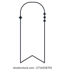 Icono de marcador de cinta elegante con detalles sutiles de diamantes y puntos para proyectos de diseño moderno