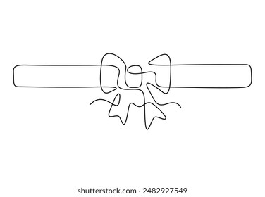 Eleganter Bändchenbogen in durchgehender Linienzeichnung Vektorillustration