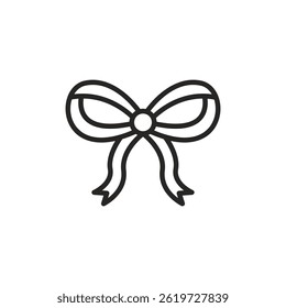 Elegant ribbon bow icon design for decoration and festive celebration