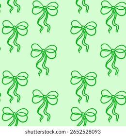 Elegant Ribbon Bow Seamless Pattern ideal for festive, decorative, and gift-wrapping themes.