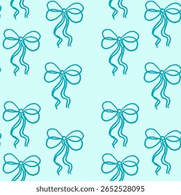 Elegant Ribbon Bow Seamless Pattern ideal for festive, decorative, and gift-wrapping themes.