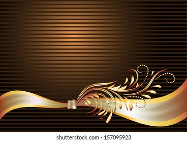Elegant ribbon and golden ornament