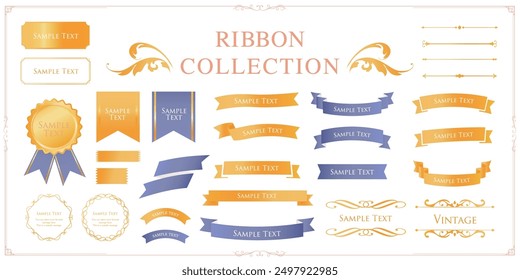 Elegant Ribbon Illustration Collection set