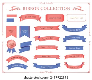 Elegant Ribbon Illustration Collection set