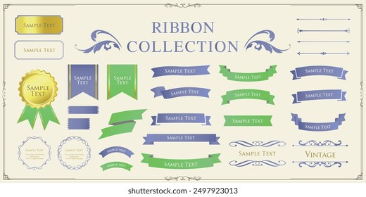 Elegant Ribbon Illustration Collection set