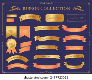 Elegant Ribbon Illustration Collection set