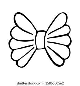 Elegant ribbon isolated icon vector illustration for your design. Black gift bow silhouette. Template design for surprise, celebration event, presents, birthday, Christmas.  