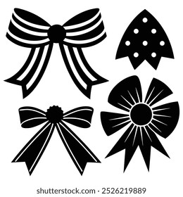 Elegant ribbons, tags, and bows decorative vector set, perfect for gift packaging, festive designs, or elegant wrapping. Ideal for creative decor, branding, and digital designs.