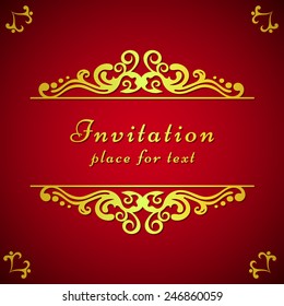Elegant and rich template invitation. Design elements. Vector illustration