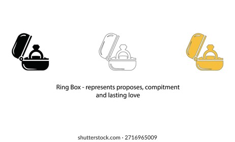 Elegante Ringkastensymbole, die Liebe und Hingabe darstellen