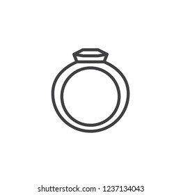 Elegant ring outline icon. linear style sign for mobile concept and web design. Diamond ring simple line vector icon. Symbol, logo illustration. Pixel perfect vector graphics