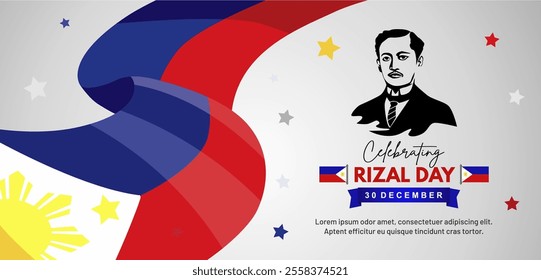 Elegant Rizal Day 2024 Template Banner. 