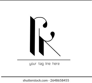Elegant RK Calligraphy Logo – R and K Interlocked Monogram Design