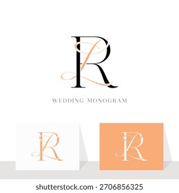 Diseño elegante del logotipo del monograma de la boda de RL LR