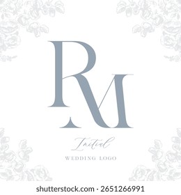 Elegant RM monogram wedding logo design, perfect for a couple's special day
