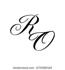 Elegante RO Monogram Logo Design, perfeito para marcas de luxo, identidade boutique, ou designs de logotipo pessoal.