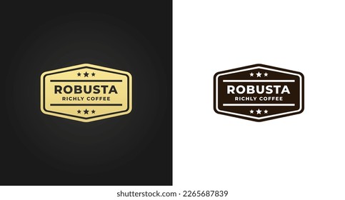 Elegant Robusta Coffee Seal Vector or Robusta Coffee Label Vector. Robusta coffee seal or label for typical product known as Robusta coffee. Elegant design for your product.