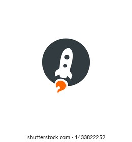 elegant rocket logo design icon template