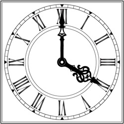 Elegant Roman Numeral Clock / Vector Illustration