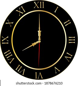 ilustración vectorial de reloj numérico romano elegante