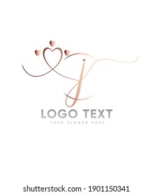 An elegant, romantic and beautiful touch handwritten letter type J logo template, Vector logo for business and company identity 