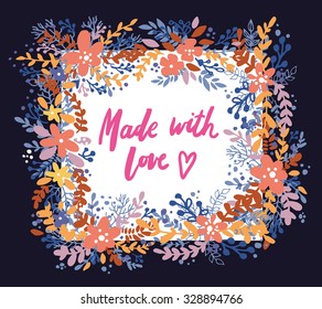 The elegant and romantic collection with floral elements and laurels for weddings, greeting cards and other design decorations. 