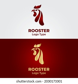 Elegant Rooster Logo template  simple farm logo designs concept vector