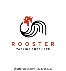 Elegant Rooster logo template, Simple Farm logo designs concept vector