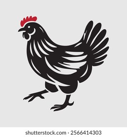 Elegant Rooster Silhouette vector art