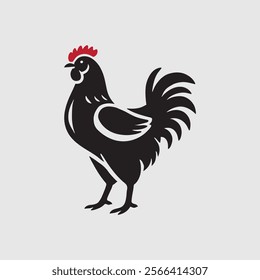 Elegant Rooster Silhouette vector art